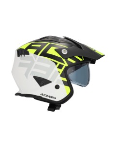 casco acerbis jet aria graphic sport 22 06 color negro y amarillo fluor mate 0026602 457 2