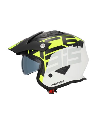 casco acerbis jet aria graphic sport 22 06 color negro y amarillo fluor mate 0026602 457