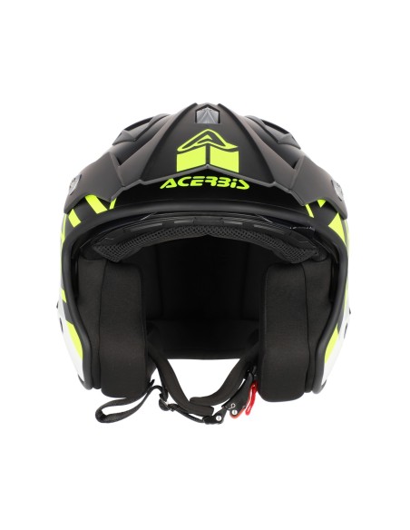 casco acerbis jet aria graphic sport 22 06 color negro y amarillo fluor mate 0026602 457