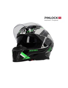 casco integral acerbis homologacion 22 06 negro y verde 0026016 325 2