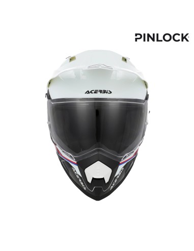 casco integral acerbis assault negro y blanco para carretera y off road 0026652 237