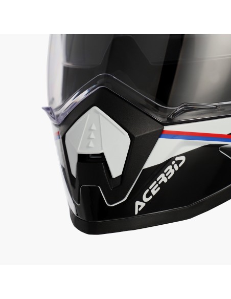 casco integral acerbis assault negro y blanco para carretera y off road 0026652 237