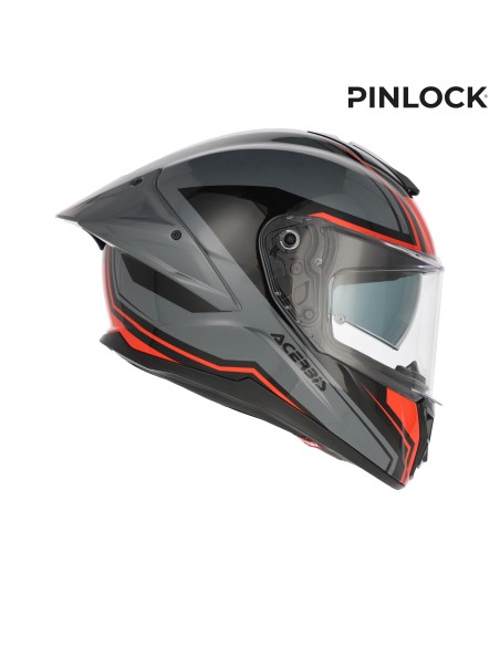 casco integral moto acerbis tarmak x fibra ece 22 06 color gris y rojo 0027315
