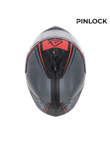 casco integral moto acerbis tarmak x fibra ece 22 06 color gris y rojo 0027315