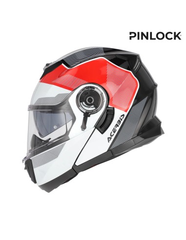 casco modular acerbis serel 22 06 rojo y gris 0025201 239
