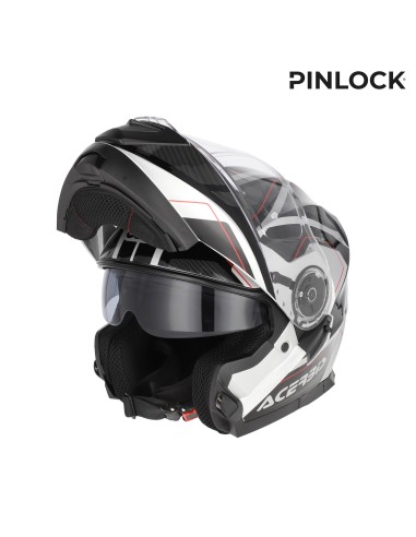 casco modular acerbis serel 22 06 blanco y rojo 0025201 314