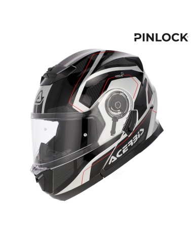 casco modular acerbis serel 22 06 blanco y rojo 0025201 314