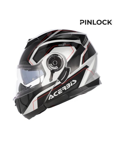 casco modular acerbis serel 22 06 blanco y rojo 0025201 314