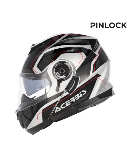 casco modular acerbis serel 22 06 blanco y rojo 0025201 314