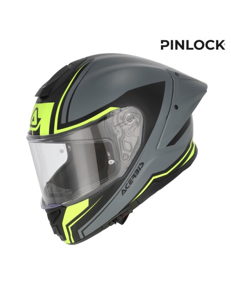 casco integral moto acerbis tarmak x fibra ece 22 06 color gris y amarillo 0027315