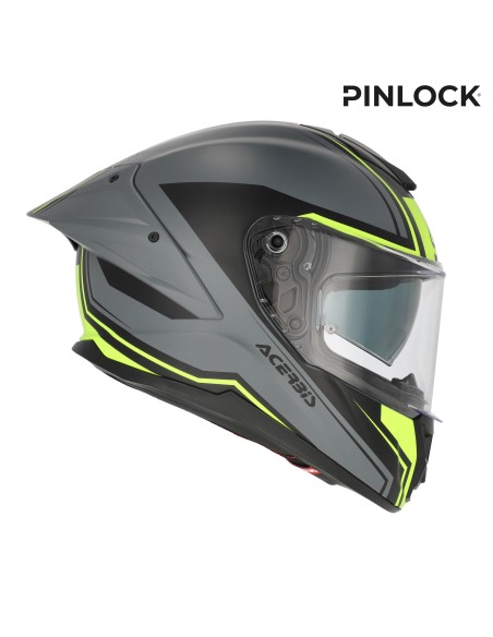 casco integral moto acerbis tarmak x fibra ece 22 06 color gris y amarillo 0027315