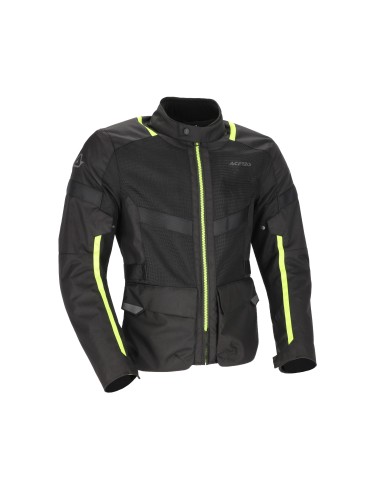 chaqueta acerbis ramsey vented long jacket color negro y amarillo 0026661 318