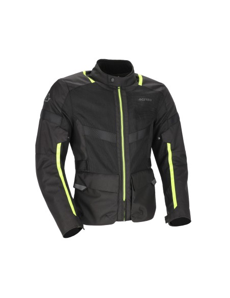 chaqueta acerbis ramsey vented long jacket color negro y amarillo 0026661 318