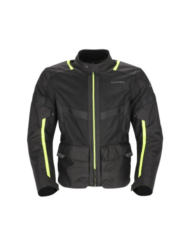 chaqueta acerbis ramsey vented long jacket color negro y amarillo 0026661 318