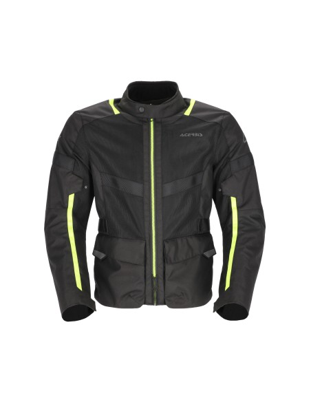 chaqueta acerbis ramsey vented long jacket color negro y amarillo 0026661 318