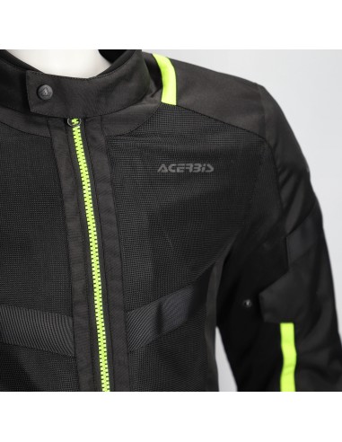 chaqueta acerbis ramsey vented long jacket color negro y amarillo 0026661 318