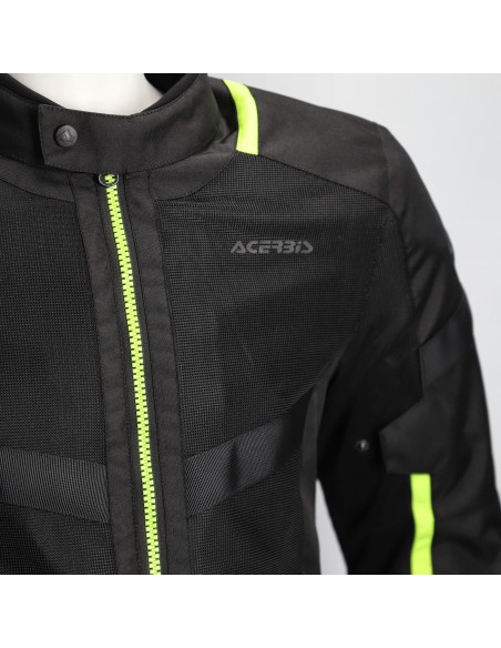 chaqueta acerbis ramsey vented long jacket color negro y amarillo 0026661 318