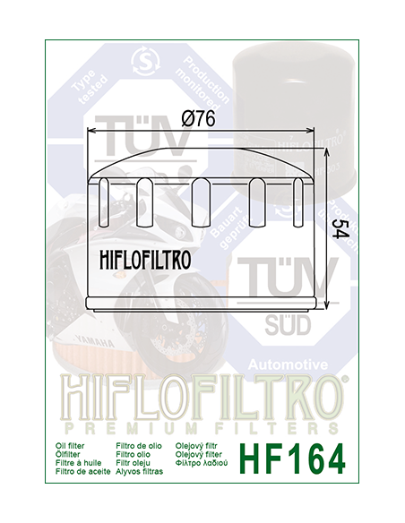 filtro de aceite hf 164 hiflofiltro