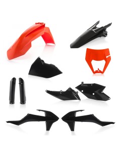 kit completo de plasticos acerbis 0022371 313 ktm exc exc f 2017 2019 negro naranja