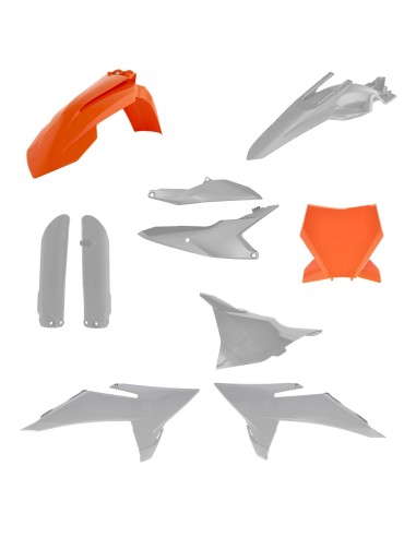 kit completo de plasticos acerbis 0027023 207 naranja gris para ktm sx 85 2025 2026
