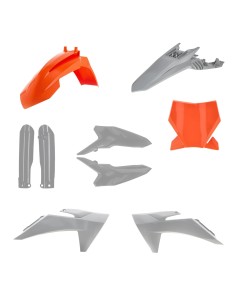 kit completo de plasticos acerbis 0027008 207 naranja gris para ktm sx 65 2024 2026