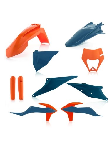 kit de plasticos completo acerbis 0024054 243 azul y naranja para ktm exc y exc f 2020 202