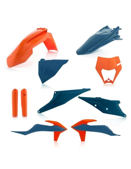 kit de plasticos completo acerbis 0024054 243 azul y naranja para ktm exc y exc f 2020 202