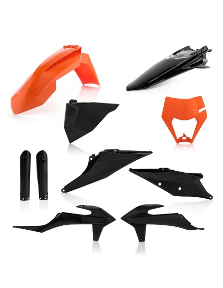 kit de plasticos completo acerbis 0024054 313 negro y naranja para ktm exc y exc f 2020 20