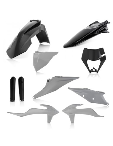 kit de plasticos completo acerbis 0024054 319 negro y gris para ktm exc y exc f 2020 2023