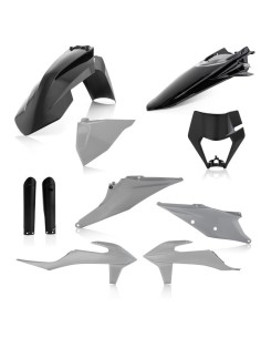 kit de plasticos completo acerbis 0024054 319 negro y gris para ktm exc y exc f 2020 2023 2