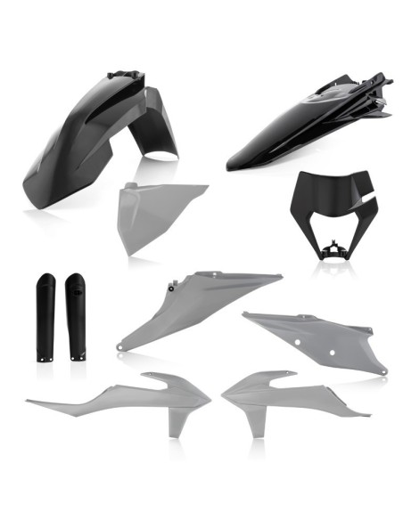 kit de plasticos completo acerbis 0024054 319 negro y gris para ktm exc y exc f 2020 2023