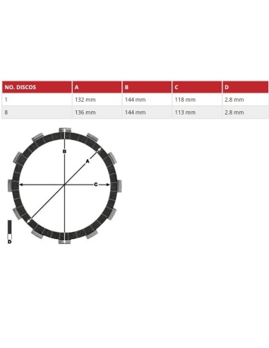 kit de discos de embrague de friccion para suzuki gsx r 600 y 750