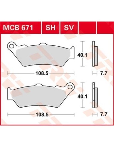 pastillas de freno moto trw mcb671sh