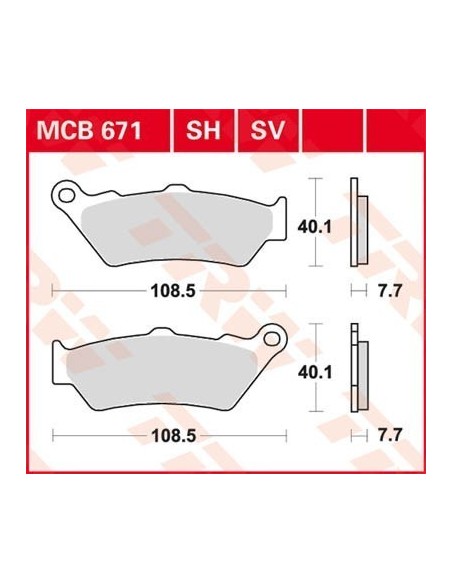 pastillas de freno moto trw mcb671sh