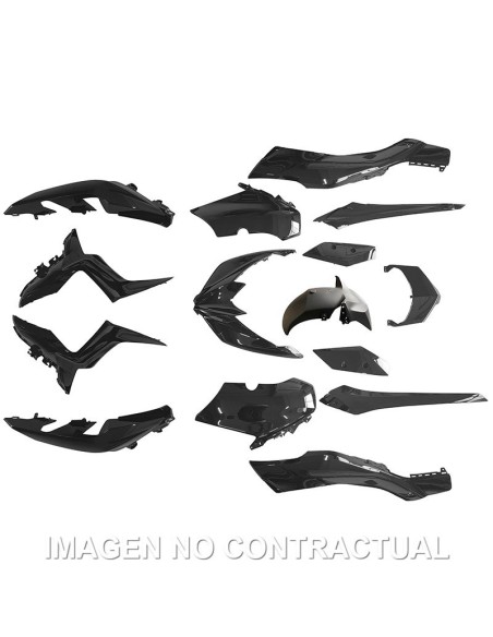 kit plasticos hert yamaha x max 125 300 15 pzas negro brillo