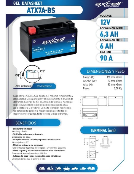 bateria moto axcell gel atx7a bs