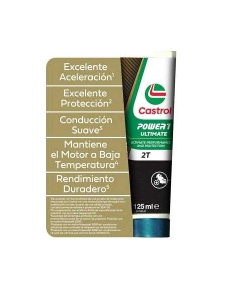 aceite de mezcla moto castrol power 1 2t ultimate 125ml