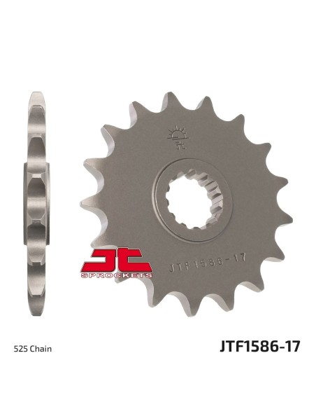 pinon de moto jt sprockets acero 17 dientes p 525 jtf1586 17
