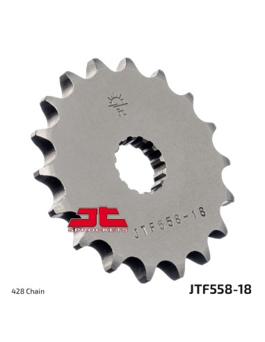 pinon de moto jt sprockets acero 18 dientes p 428 jtf558 18