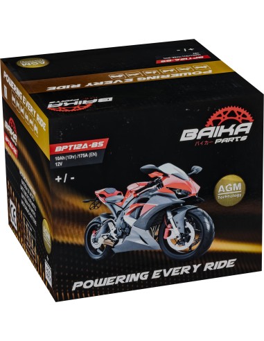 Batería moto AGM Baika Parts yt12abs bpt12absbai