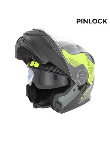 casco modular acerbis serel 22 06 negro y amarillo fluor 0025201 457