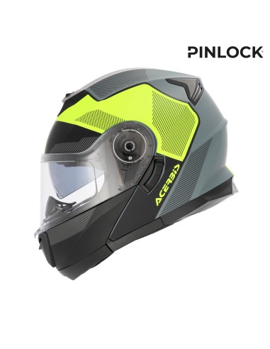 casco modular acerbis serel 22 06 negro y amarillo fluor 0025201 457