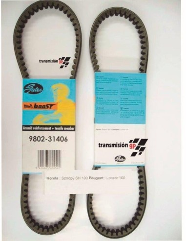correa para moto honda 100 sh 2t 96 99 gates 9802 31406