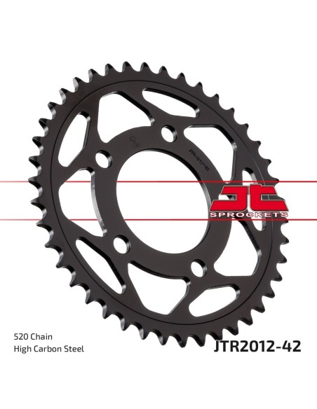 corona moto jt sprockets de acero de 42 dientes jtr2012 42