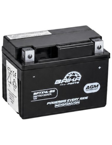 bateria moto sin mantenimiento precargada baika ytx4l bs