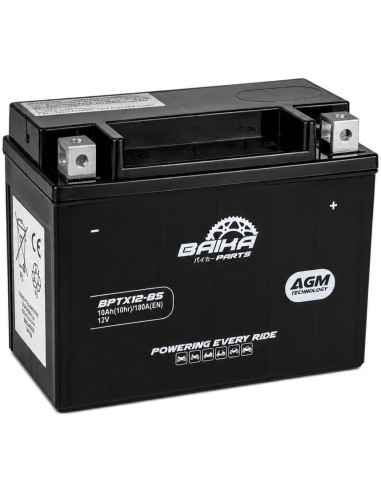 bateria de moto sin mantenimiento precargada baika ytx12 bs
