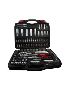 maletin de carraca 1 4 y 1 2 108 piezas toolhub 9023 para taller moto auto