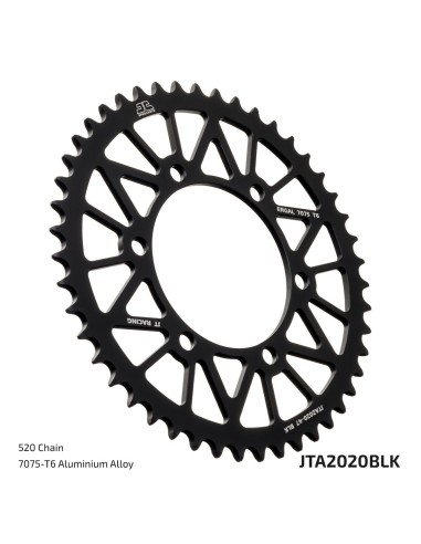 corona trasera jt sprockets jta2020 47blk racelite 47 dientes paso 520 negra