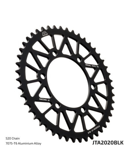 corona trasera jt sprockets jta2020 47blk racelite 47 dientes paso 520 negra