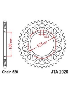 corona trasera jt sprockets jta2020 47blk racelite 47 dientes paso 520 negra 2